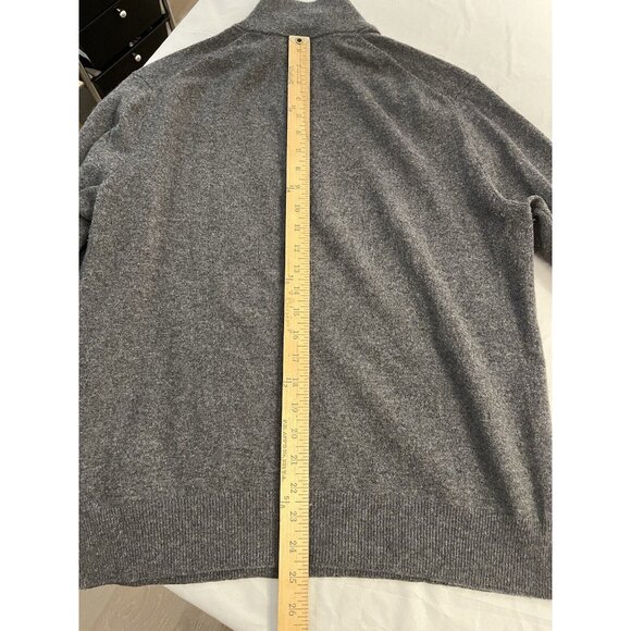 Polo Ralph Lauren Cashmere Gray Charcoal 1/4 Zip Sweater Size Medium Mint! - Picture 6 of 12